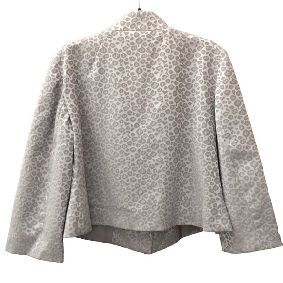 Michael Kors Leopard Print Silver Gray Trapeze Blazer Jacket - Picture 4 of 8